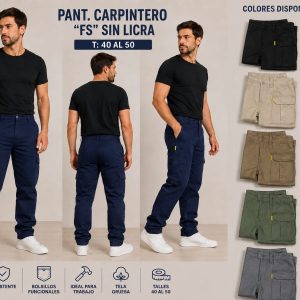 Pantalon carpintero cargo para hombres
