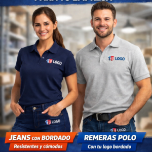 jeans y remeras polo personalizados para uniformes empresariales