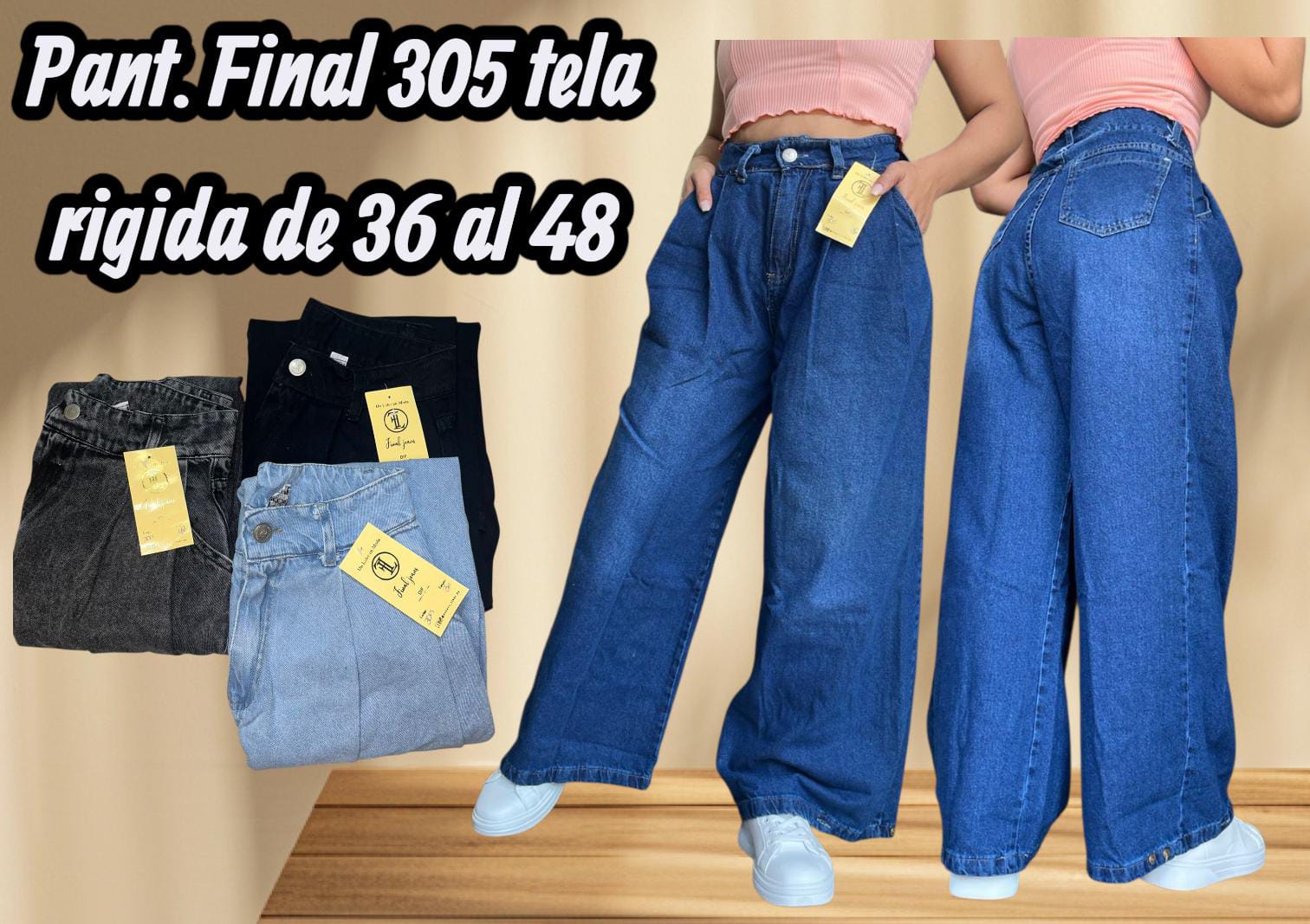 Jean ancho tela rígida para dama. 2x199.000. - Image 2