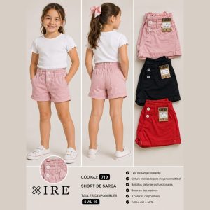 Short de Sarga para Niñas