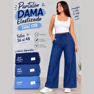 pantalón jean ancho para dama